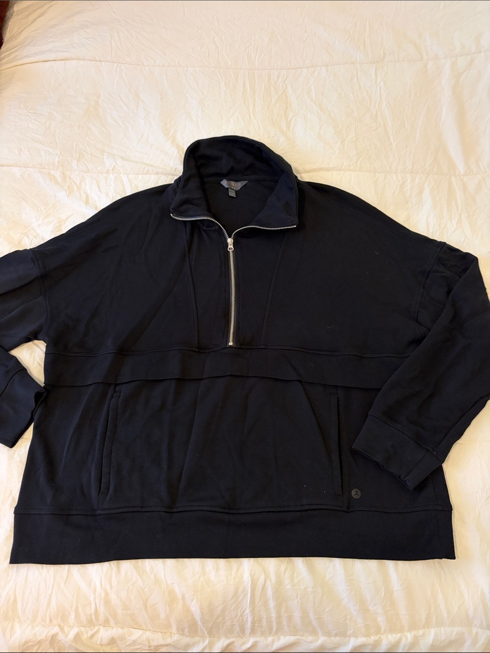 Women’s Black Half-Zip Pullover Sweater